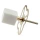 White Stone Square Dresser Knobs